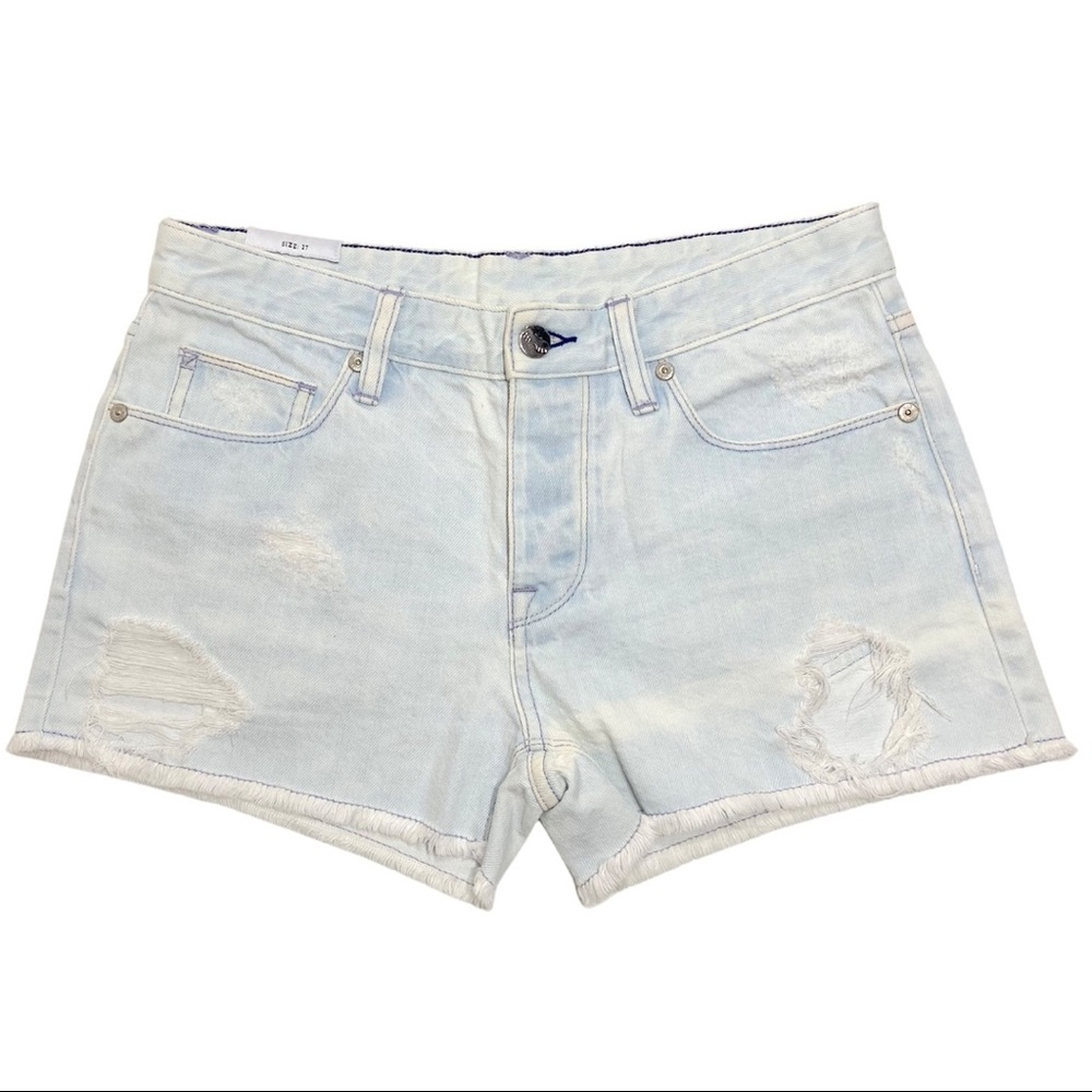 Zoe Karssen Distressed Raw Hem Jean Shorts
